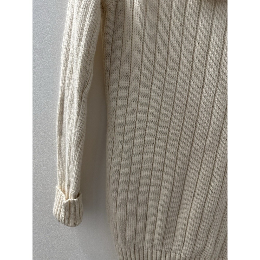 American Eagle Women's Knit Sweater Hooded Beige Y2K Size M - Picture 7 of 12